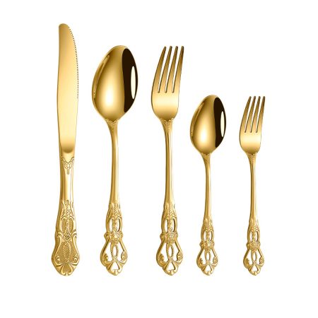 Baroque Style Stainless Steel Tableware Set for 5