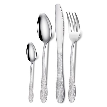 Titanium-plated Water Cube Stainless Steel Western Food Tableware Knife Fork Spoon 4-Piece Set